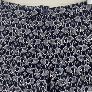 Crown & Ivy Elephant Print Navy Blue Shorts Casual Summer Size 10‎